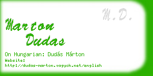 marton dudas business card