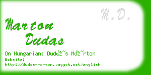 marton dudas business card